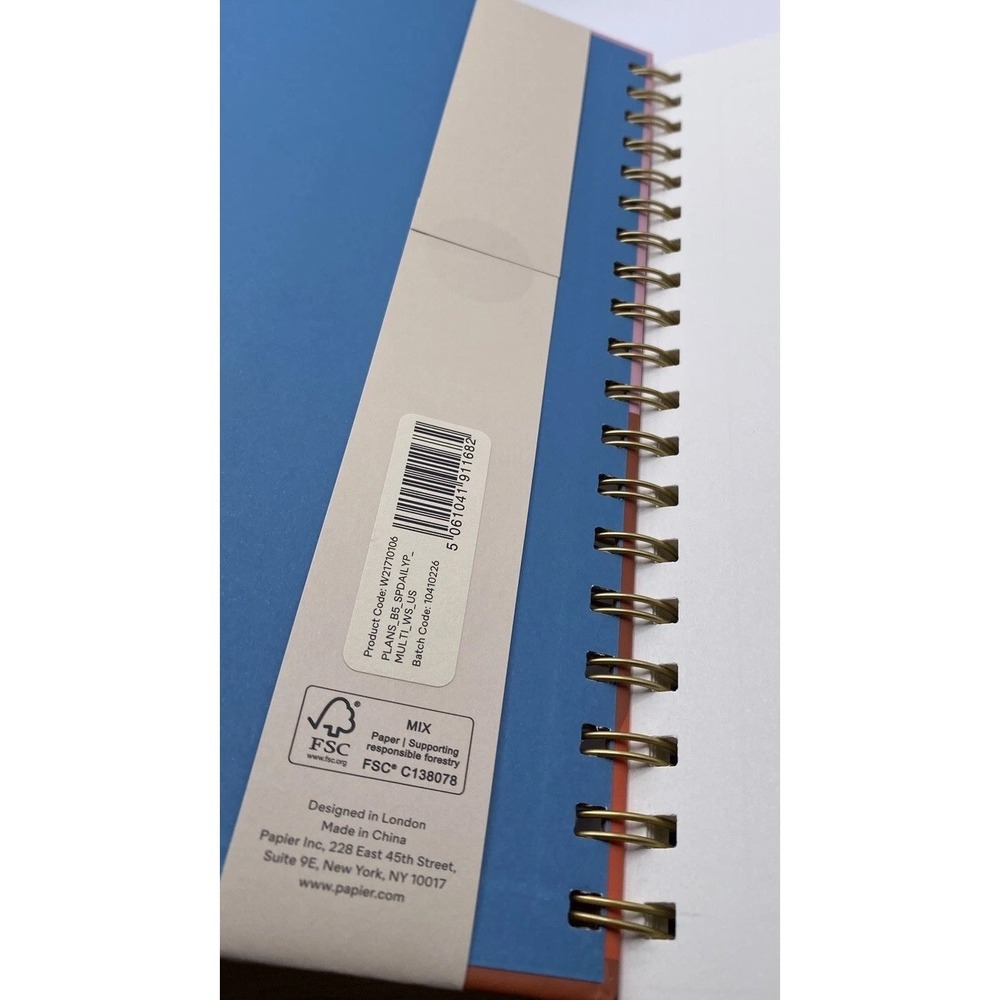 Papier Productivity Planner Hard Cover Spiral 9.84"x7.48" Undated NEW - Picture 2 of 6